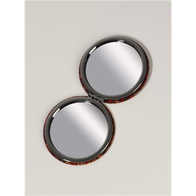 Зеркало складное «Орнамент», d=7.2 см, с увеличением х2, оранжевое