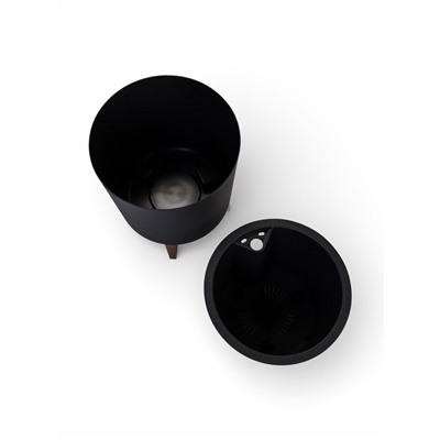 Кашпо для цветов «Флориан», 11 л, d=25 см, h=39.5 см, пластиковое, с автополивом, на ножках, серое