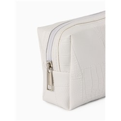 Косметичка ONE COLOR, на молнии, искусственная кожа, белая