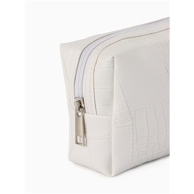 Косметичка ONE COLOR, на молнии, искусственная кожа, белая
