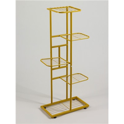 Подставка для цветов Greengo, 5 полок, 44×22×95 см, напольная, металл, цвет золотой