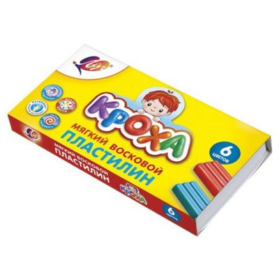 Пластилин восковой  6цв 90гр. "Кроха" 12С863-08 Луч