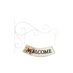 Часы настенные двусторонние, на подвесе "WELCOME", d-23 см, 47 х 31 см, 2хАА, белые