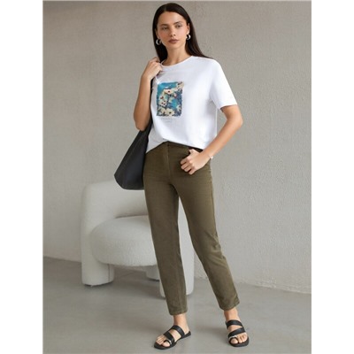 Брюки из эластичного микро-вельвета