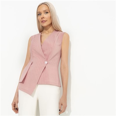 Жилет приталенного силуэта, Стильный лидер (розовая пудра)