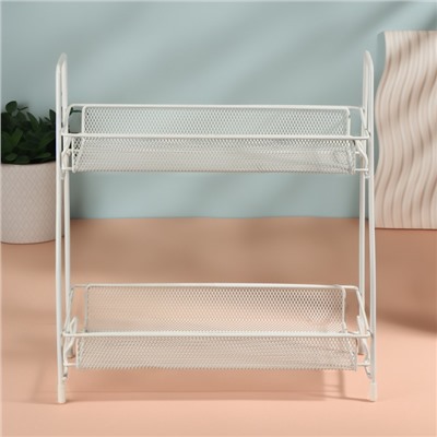 Органайзер для хранения, двухуровневый, 31×32×16.5 см, белый