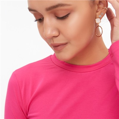 Лонгслив женский MINAKU: Basic line, цвет фуксия, размер 42