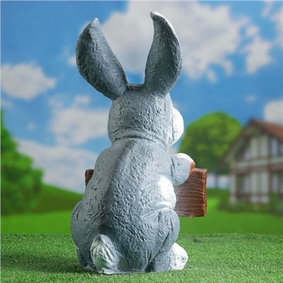Садовая фигура из полистоуна «Заяц с табличкой», 45×22 см