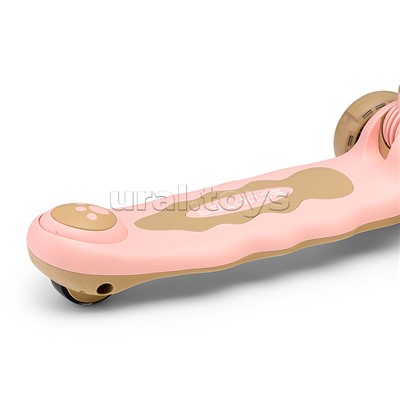 Самокат "Динозаврик" 3-х. кол., колеса PU, розовый, в коробке