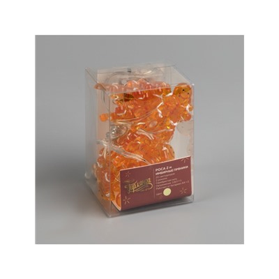 Гирлянда «Нить» 2 м роса с насадками «Пряничный человечек», IP20, серебристая нить, 20 LED, 2 режима, батарейки ААх2 (нет в комплекте), свечение тёплое белое