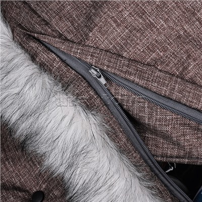 Санки-коляска "Glory gloss" (лён коричневый крупный)