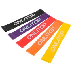 УЦЕНКА Набор фитнес-резинок ONLYTOP: нагрузка 10, 15, 20, 25, 30 кг, 5 шт., 30×5 см