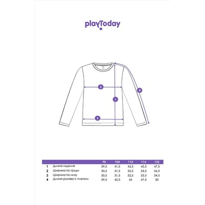 Фуфайка трикотажная для мальчиков (футболка с длинными рукавами) PLAYTODAY, 1185726