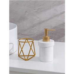 Дозатор для мыла SAVANNA «Геометрика», 250 мл, на подставке, белый