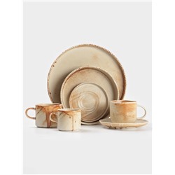 Тарелка с бортиком Magistro Organic brown, d=26 см, фарфор, бежевая