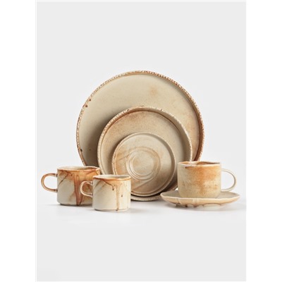 Тарелка с бортиком Magistro Organic brown, d=26 см, фарфор, бежевая