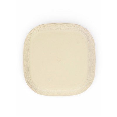 Кашпо для цветов «Ротанг», 6.9 л, 25.6×25.6×18.8 см, пластиковое, с поддоном, бежевое