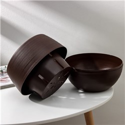 Горшок для цветов с поддоном «Япония», 3 л, тёмно-коричневый