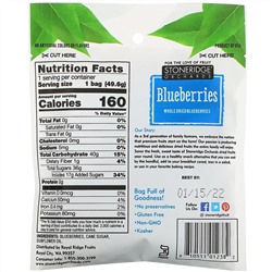 Stoneridge Orchards, Blueberries, Whole Dried Blueberries, 1.75 oz (49.6 g)