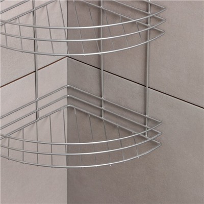 Полка угловая 3-х ярусная, 20×20×54 см, хром