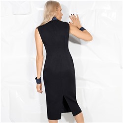 Платье-футляр с блестящим декором, Поцелуй удачи (blue, с манжетами)