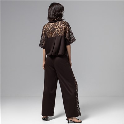 Кюлоты комбинированное с кружевом, Больше, чем просто стиль (горький шоколад)