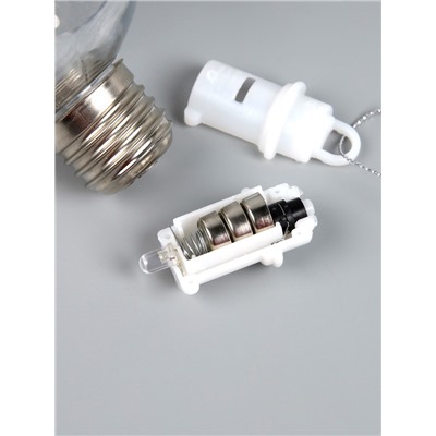 Ёлочный шар «Снеговик», d=8 см, 1 LED, от батареек, свечение тёплое белое