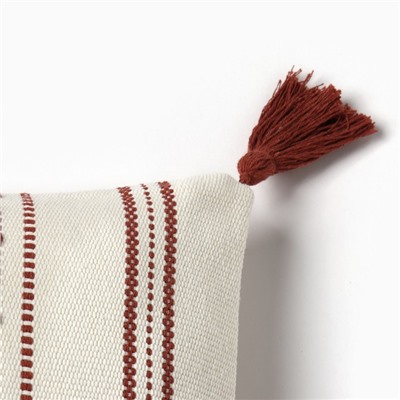 Наволочка декоративная «Этель», сканди, 45×45 см, бордовая