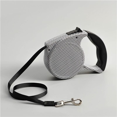 Рулетка, 5 м, до 15 кг, резиновая ручка, серая