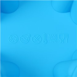 Форма для выпечки Доляна «Сладости. Круг риб», силикон, 25.5×17.5×3 см, 6 ячеек (d=7 см), синяя