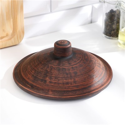 Форма для запекания с крышкой, 550 мл., 16×11 см, красная глина