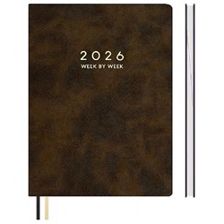 Еженедельник 2026 г. А4 160 стр. 70328 "ТИВОЛИ ДЕЛАВЭ КОРИЧНЕВЫЙ" кожзам Феникс