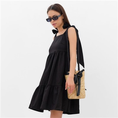 Сарафан женский с лентами MIST Summer time, чёрный, размер 48