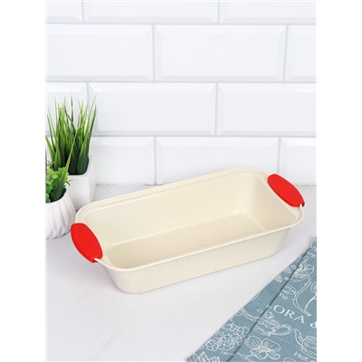 Форма для выпечки Кекса и хлеба 30х15х6 см Мрамор с силиконовыми ручками/ FSD-942 /уп 60/ 0.27/