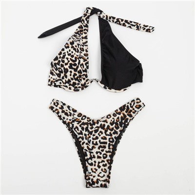 Купальник раздельный бельевой женский MINAKU, принт леопардовый, размер 48