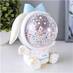 Фигурка светящаяся RISALUX «Зайка», LED-ночник, от батареек, бежевый, 9×14×14 см