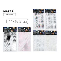 Наклейки-стразы пластиковые 11х16,5 см, 6 дизайнов M-20445 Mazari