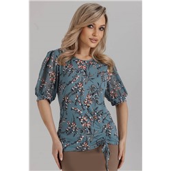 Блузка женская  7021/18/Бирюзовый, розовый