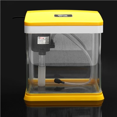 Аквариум SeaStar HX-180F в комплекте: LED-лампа, фильтр, 3.5 л, желтый