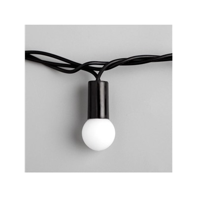 Гирлянда «Нить» 20 м с насадками «Шарики 1.5 см», IP44, тёмная нить, 200 LED, свечение бело-синее, мигание, 220 В