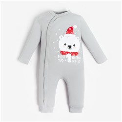 Комбинезон детский «Крошка Я. Мой первый НГ», рост 62-68 см, серый