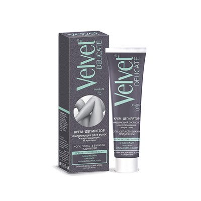 Вельвет DELICATE Депилятор 100мл ЗАМЕДЛЯЮЩ.РОСТ ВОЛОС и предотвр.их врастание