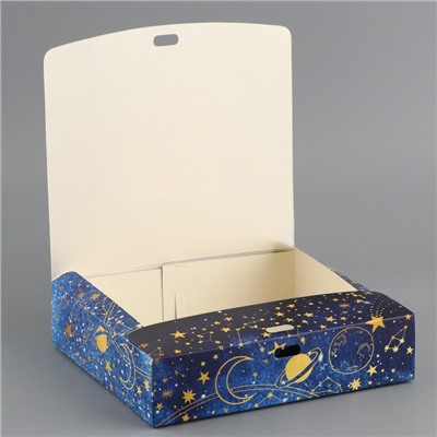 Коробка подарочная новогодняя складная «С Новым годом», 20×18×5 см, БЕЗ ЛЕНТЫ