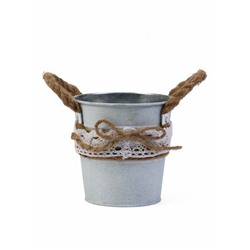 Кашпо «Ведёрко Линдберг», 10×10×11 см, серое
