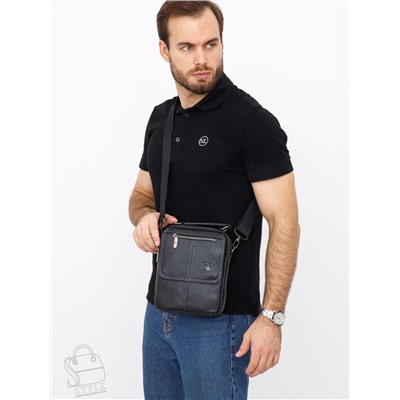 Сумка мужская кожаная 632M black Fuzhiniao
