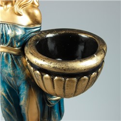 Фигура с кашпо «Девушка в платье», 40×30×88 см, 1.2 л, гипс, цвет бронзовый