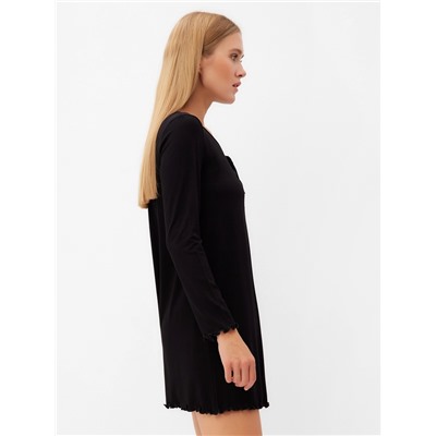 Сорочка ночная женская MINAKU: Home collection, чёрная, размер 46