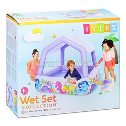 Бассейн надувной детский «Домик», 157 х 157 х 122 см, с навесом, 57470NP INTEX