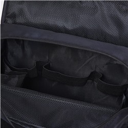 Косметичка-несессер дорожная на молнии, липучках, с крючком, с ручкой, однотонная, чёрная