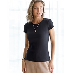 Футболка из трикотажа в широкий рубчик